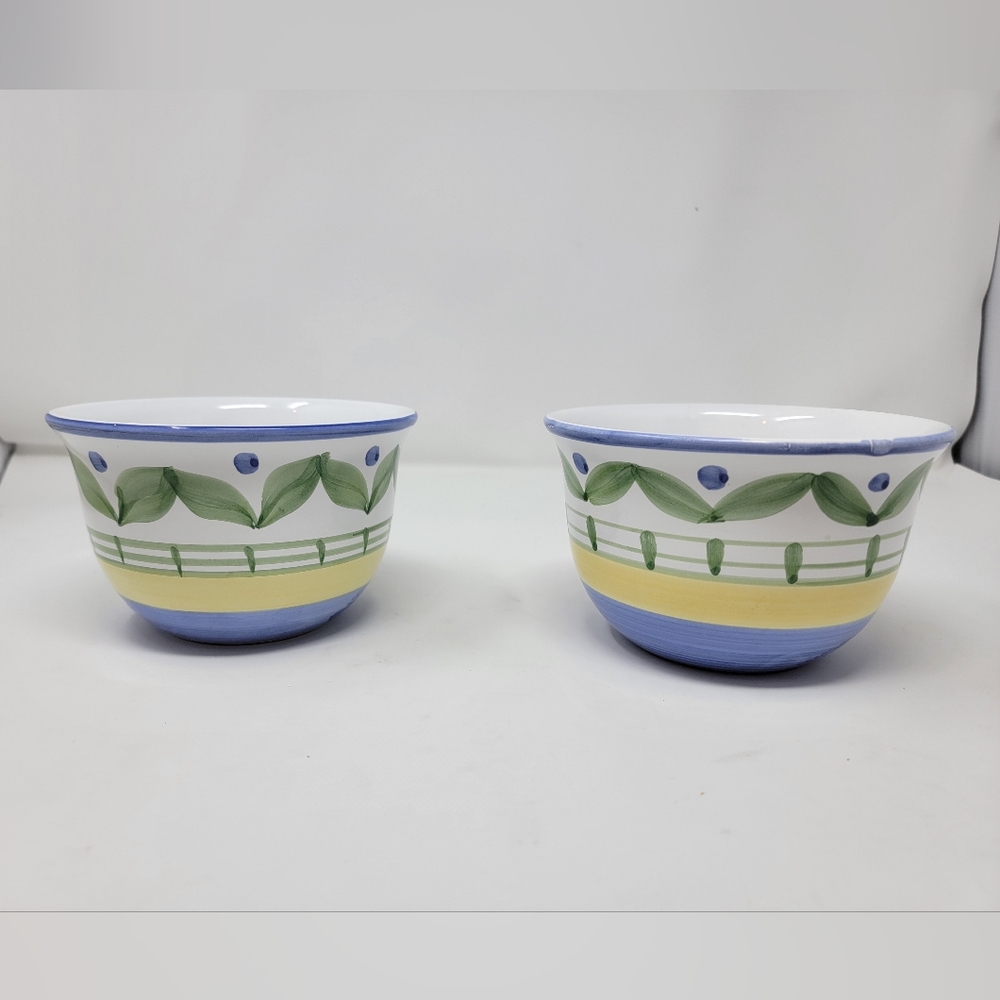 Pair of Williams Sonoma bowls Marisol Italy 4"h x 5.5"w. all purpose cereal soup - Picture 12 of 12